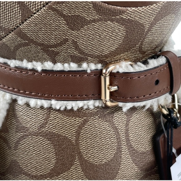 RARE COACH F75528 LARGE LEATHER SHEARLING BEAR COLLECTOR HOLIDAY GIFT - Picture 11 of 16